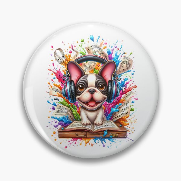 Item preview, French Bulldog in Headphones – World Music Day designed and sold by Art-Arcade6.