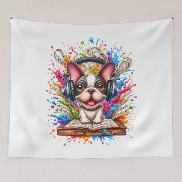 Item preview, French Bulldog in Headphones – World Music Day designed and sold by Art-Arcade6.