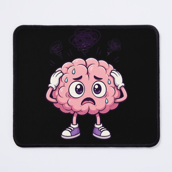 Item preview, Overthinking Brain Funny Anxiety Humor Cute Cartoon Design designed and sold by KaozTempest.