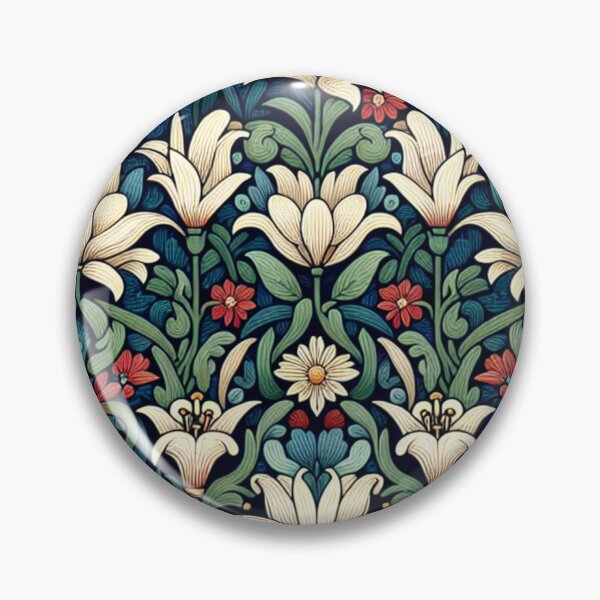 Item preview, white lilies with red flowers designed and sold by Nice-patterns.