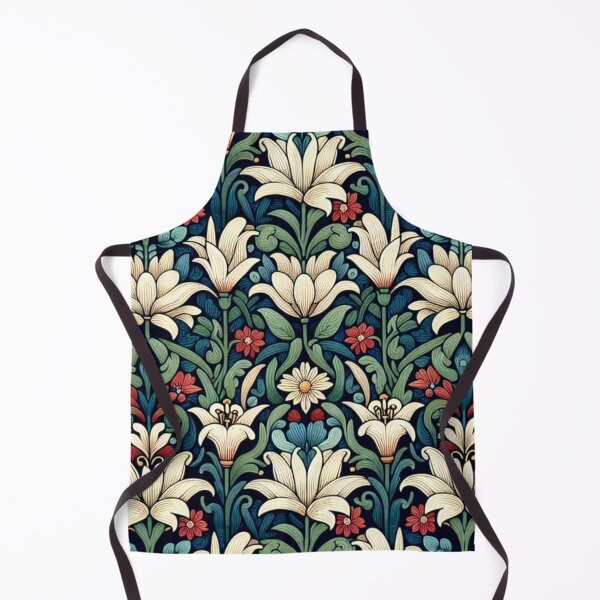 Item preview, white lilies with red flowers designed and sold by Nice-patterns.
