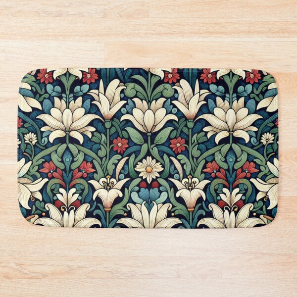 Item preview, white lilies with red flowers designed and sold by Nice-patterns.