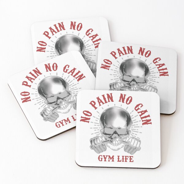 Item preview, No Pain No Gain Skull Gym Design – Dark Fitness Motivation Artwork designed and sold by Aedition.
