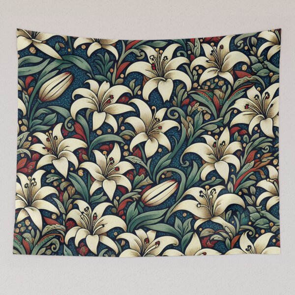 Item preview, white lilies designed and sold by Nice-patterns.