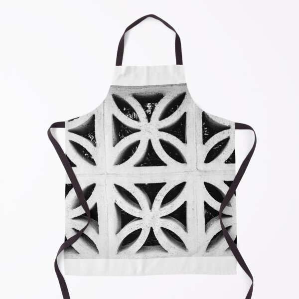 Item preview, Concrete Breeze Block Wall With Repeating Geometric Flower Pattern In Black And White designed and sold by Nmallia.