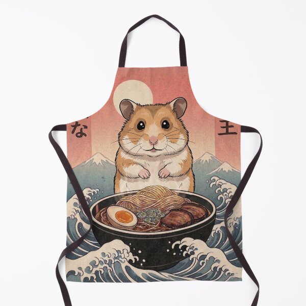 Item preview, Funny Hamster Japanese Ramen Noodles Vintage Kanagawa Wave designed and sold by FurryHavenPH.