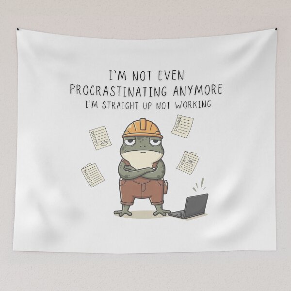 Item preview, I'm Not Even Procrastinating Anymore I'm Straight Up Not Working Frog Tee - Digital Art designed and sold by Panom Suavichien.