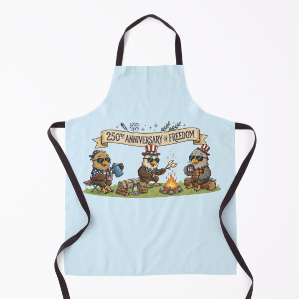 Item preview, 250th Anniversary of Freedom Eagles Camping Patriotic Cartoon, 4th of July Bonfire USA Celebration Cute American Eagle PNG Design designed and sold by BreezifyDesignStudio.