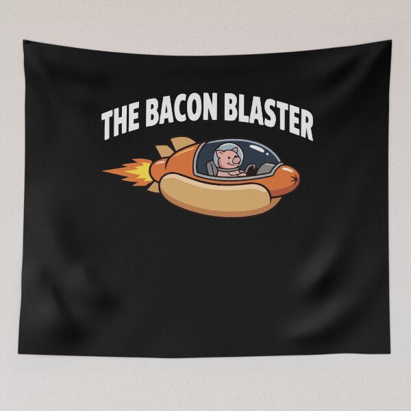 Aperçu de l'œuvre Bacon Blaster Funny Space Pig Rocket Design créée et vendue par BoyleDesignShop.