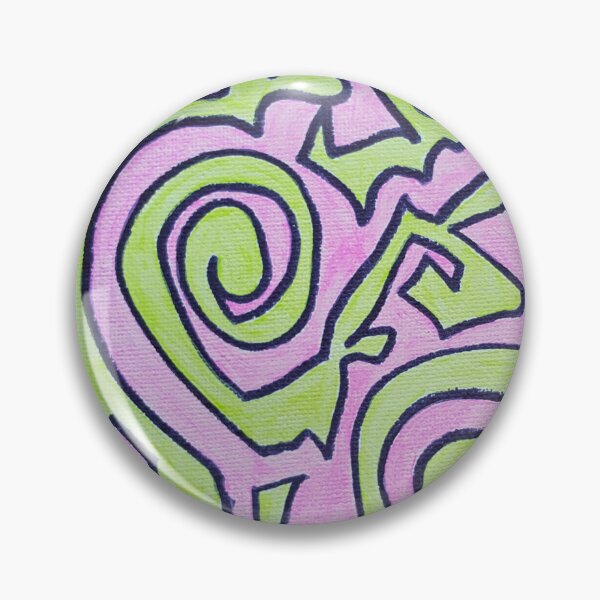 Item preview, Green and Pink Doodle Abstract Acrylic Painting designed and sold by Gordon Bryan.