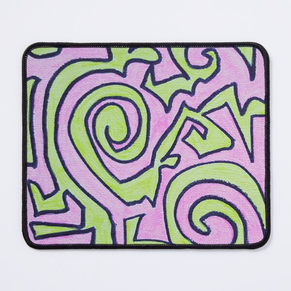 Item preview, Green and Pink Doodle Abstract Acrylic Painting designed and sold by Gordon Bryan.