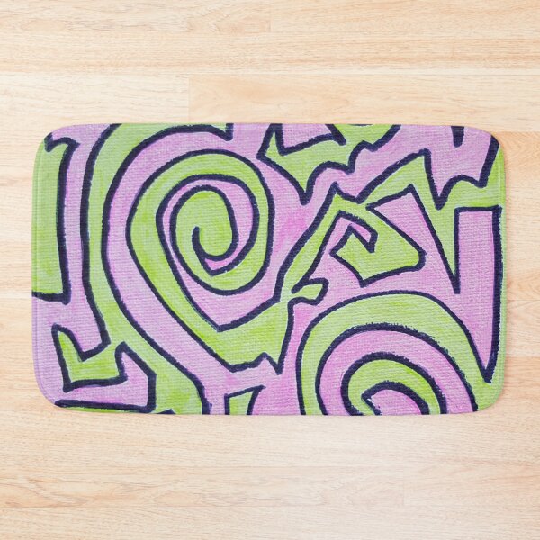 Item preview, Green and Pink Doodle Abstract Acrylic Painting designed and sold by Gordon Bryan.