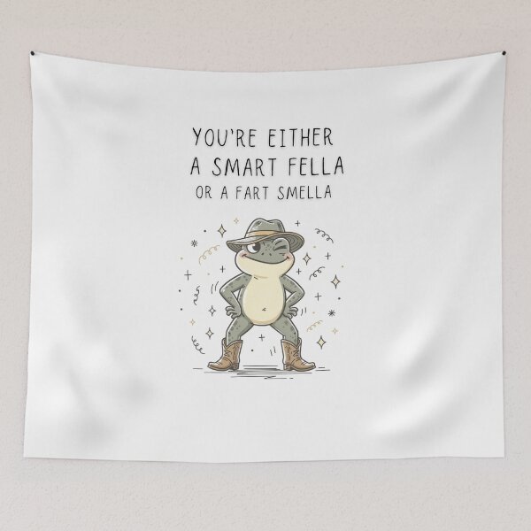 Item preview, You're Either A Smart Fella Or A Fart Smella Funny Frog Cowboy T-Shirt  - Digital Art designed and sold by Panom Suavichien.