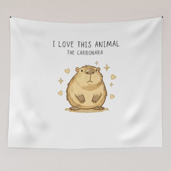Item preview, I Love This Animal The Carbonara Funny Capybara T-Shirt Chaotic Little Creatures  - Digital Art designed and sold by Panom Suavichien.