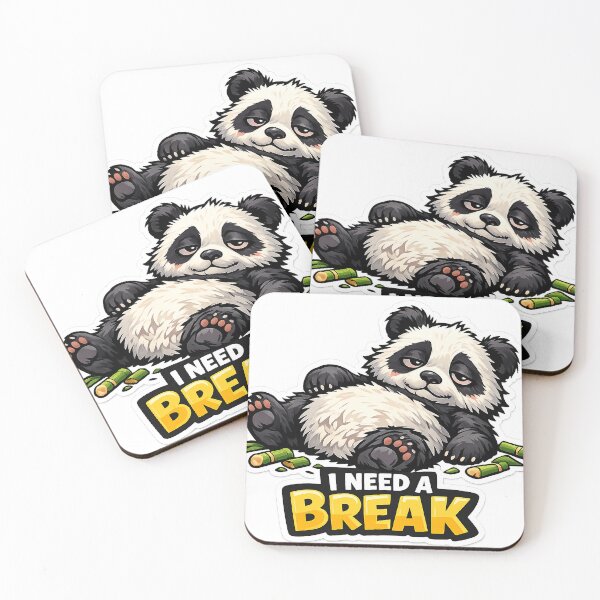 Item preview, Lazy Panda I Need A Break Funny Sticker designed and sold by McZerrill.