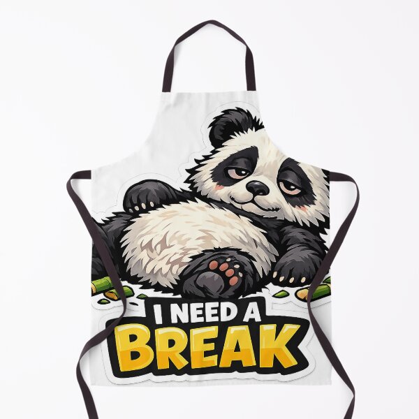 Item preview, Lazy Panda I Need A Break Funny Sticker designed and sold by McZerrill.