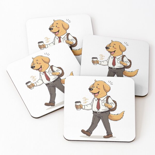 Item preview, Golden Retriever Morning Commute designed and sold by Kalsaver.