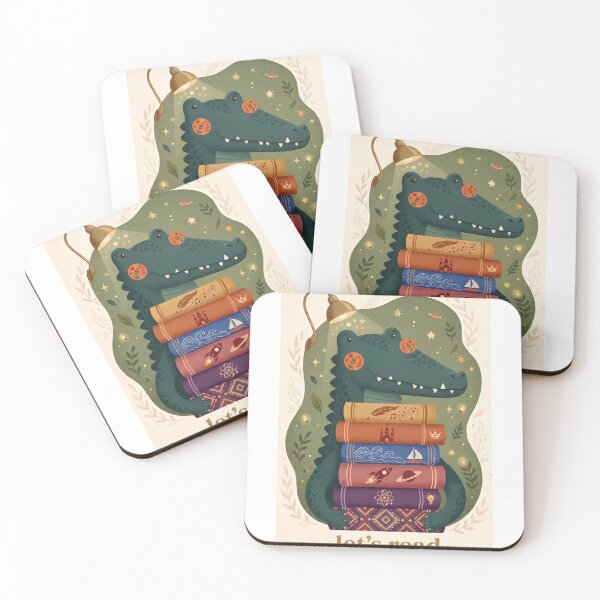 Item preview, Whimsical Reading Crocodile poster  for Kids designed and sold by STTrillionTEES.
