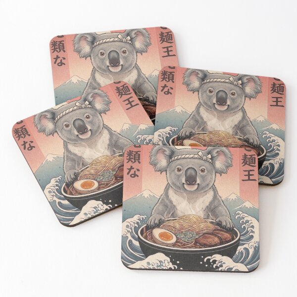 Item preview, Funny Koala Japanese Ramen Noodles Vintage Kanagawa Wave designed and sold by FurryHavenPH.