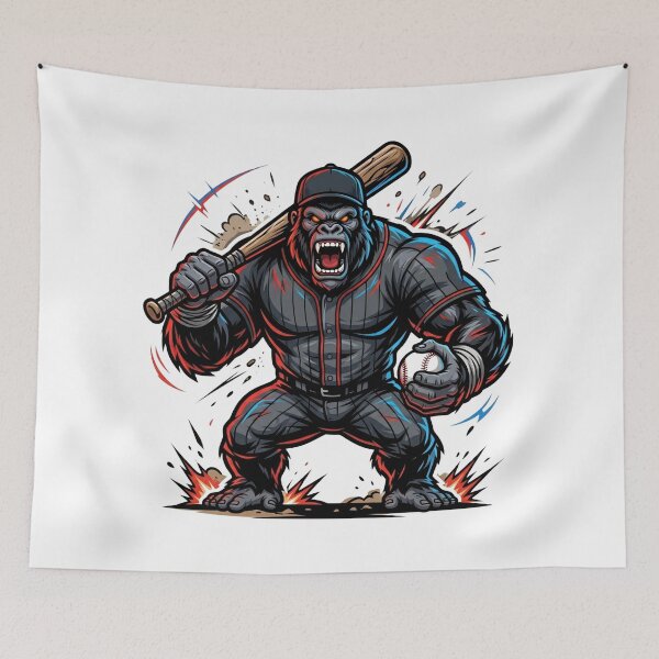 Item preview, Angry Gorilla Baseball Player Mascot – Beast Mode Sports Illustration designed and sold by Pandora´s Box.