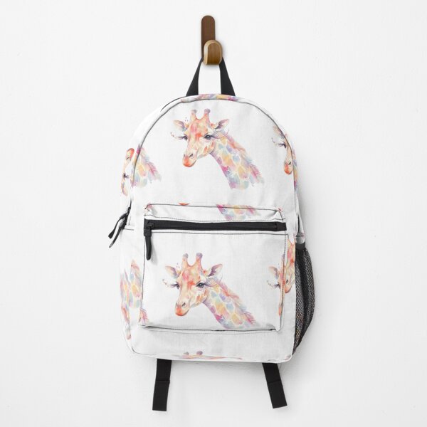 Item preview, Whimsical giraffe in pastel watercolor with floral eyelashes designed and sold by VibranPalette.