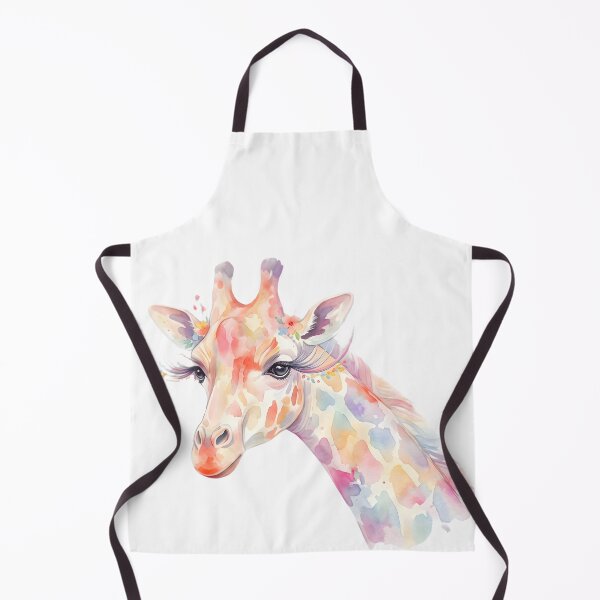 Item preview, Whimsical giraffe in pastel watercolor with floral eyelashes designed and sold by VibranPalette.