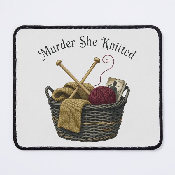 Item preview, Murder She Knitted — Cozy Knitting Mystery Pun Cottagecore Tee designed and sold by kosimazaki.