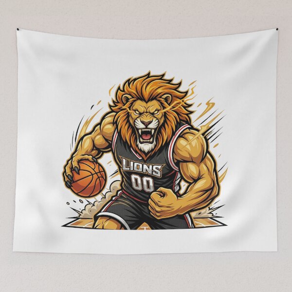 Item preview, Fierce Lion Basketball Player Mascot – King of the Court Sports designed and sold by Pandora´s Box.