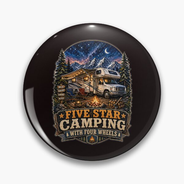 Item preview, Happy RVing Camper Design Five Star Camping With Four Wheels designed and sold by fantasticdesign.