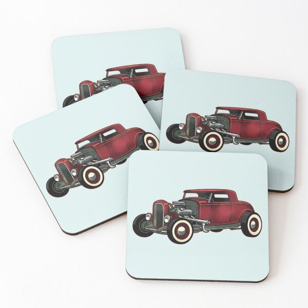 Item preview, Classic red hot rod with a chrome heart designed and sold by AdCoL.
