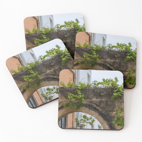 Item preview, Historic Stone Arch With Green Vines Climbing Old Wall and Mediterranean Urban Architecture designed and sold by Nmallia.
