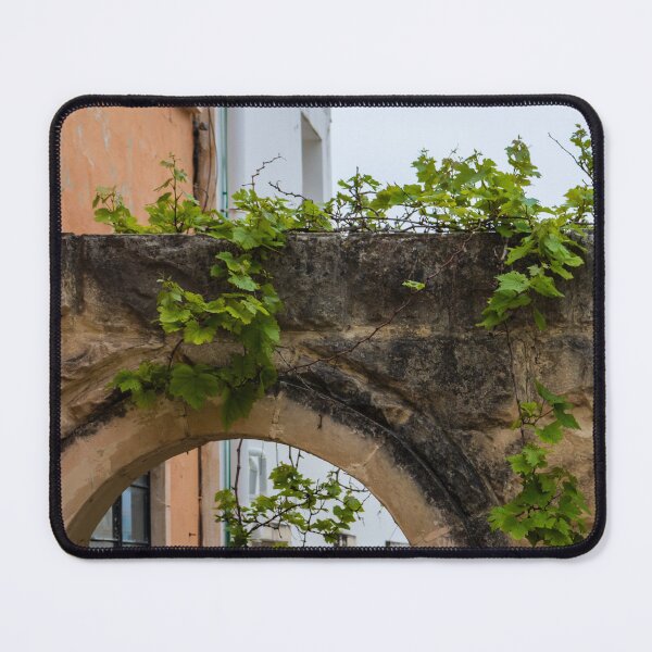 Item preview, Historic Stone Arch With Green Vines Climbing Old Wall and Mediterranean Urban Architecture designed and sold by Nmallia.
