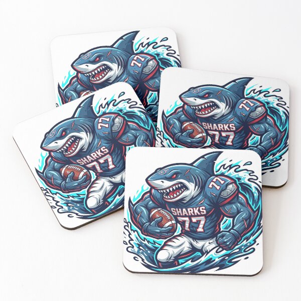 Item preview, Great White Shark American Football Mascot – Aggressive Sports Design designed and sold by Pandora´s Box.