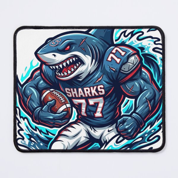 Item preview, Great White Shark American Football Mascot – Aggressive Sports Design designed and sold by Pandora´s Box.