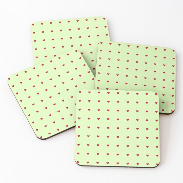 Item preview, Minimal Red Heart Pattern Pastel Green designed and sold by RiyanaStudio.