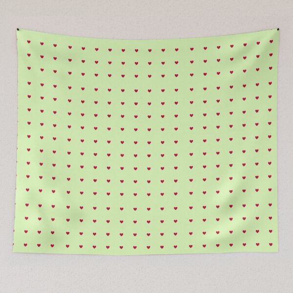 Item preview, Minimal Red Heart Pattern Pastel Green designed and sold by RiyanaStudio.