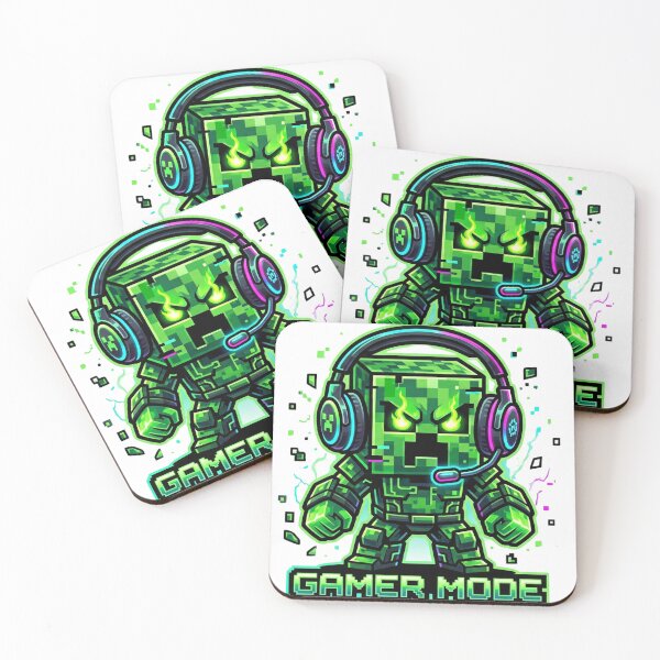 Item preview, Gamer Mode Active – Cybernetic Gaming Creeper with Headphones designed and sold by Pandora´s Box.
