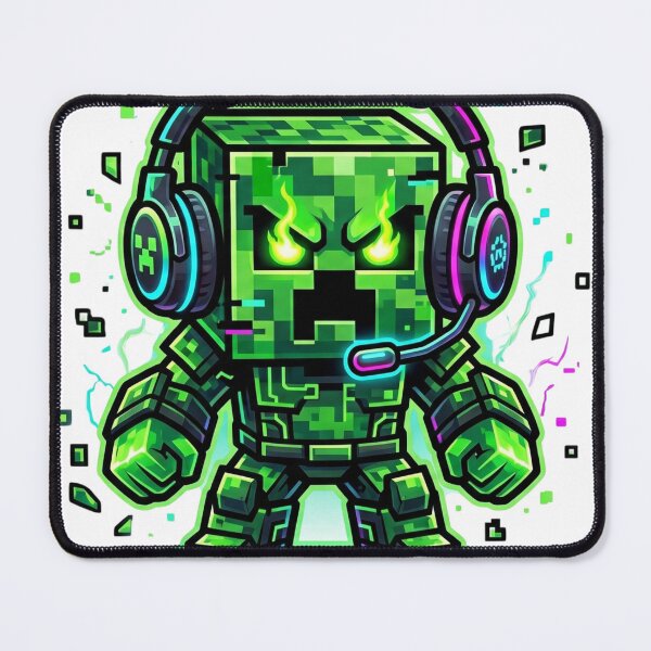 Item preview, Gamer Mode Active – Cybernetic Gaming Creeper with Headphones designed and sold by Pandora´s Box.