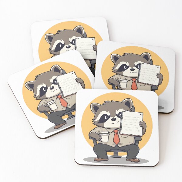 Item preview, Coffee and Meeting Notes Raccoon designed and sold by Kalsaver.