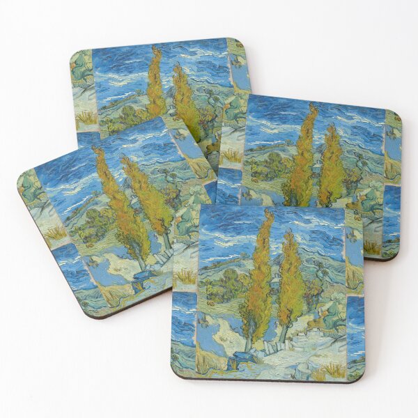 Item preview, Two Poplars in the Alpilles Near Saint Rémy by Vincent van Gogh: Expressive Landscape Poster designed and sold by artofuniverse.