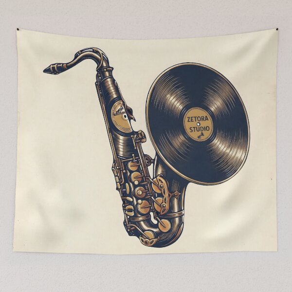 Item preview, Vintage Saxophone Vinyl Record Anatomy designed and sold by ZETORA Studio.