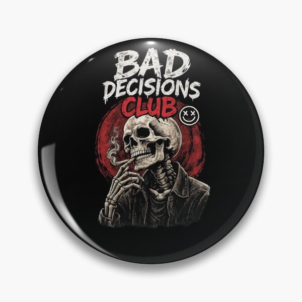 Item preview, Bad Decisions Club Skeleton in Leather Jacket Illustration designed and sold by LOLKart.