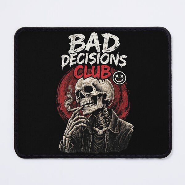 Item preview, Bad Decisions Club Skeleton in Leather Jacket Illustration designed and sold by LOLKart.