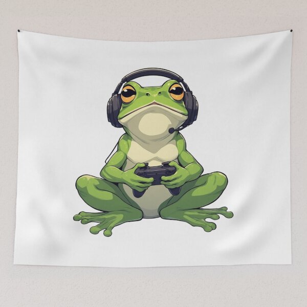 Item preview, Chill Frog Gamer Mascot designed and sold by Witty Moon.