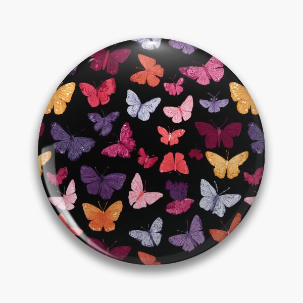 Item preview, Vibrant Butterfly Pattern Black Background designed and sold by NicolasGlowArt.