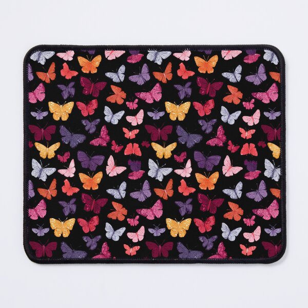 Item preview, Vibrant Butterfly Pattern Black Background designed and sold by NicolasGlowArt.