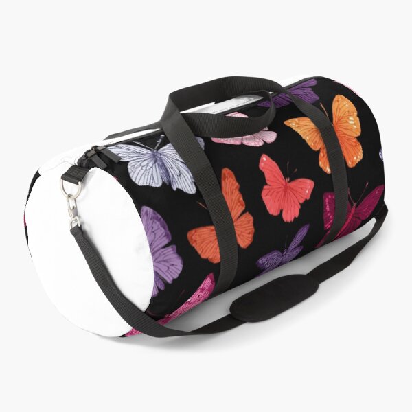 Item preview, Vibrant Butterfly Pattern Black Background designed and sold by NicolasGlowArt.