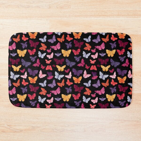 Item preview, Vibrant Butterfly Pattern Black Background designed and sold by NicolasGlowArt.