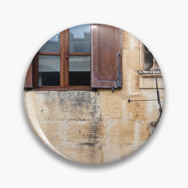 Item preview, Ventana histórica de muro de piedra con contraventanas de madera y nicho religioso con estatua, arquitectura antigua. designed and sold by Nmallia.