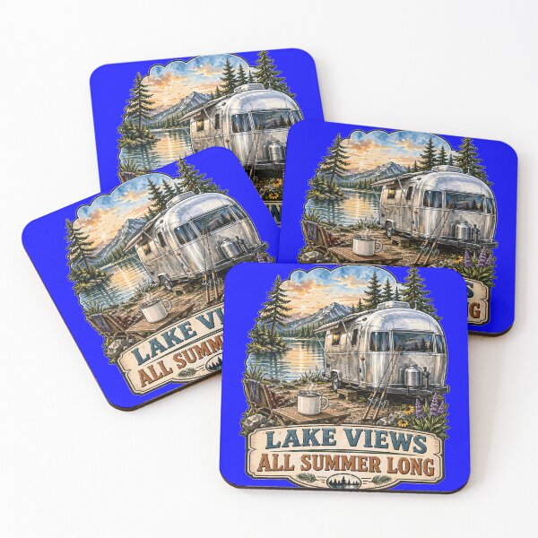 Item preview, Happy RVing Camper Art Design Lake Views All Summer Long designed and sold by fantasticdesign.